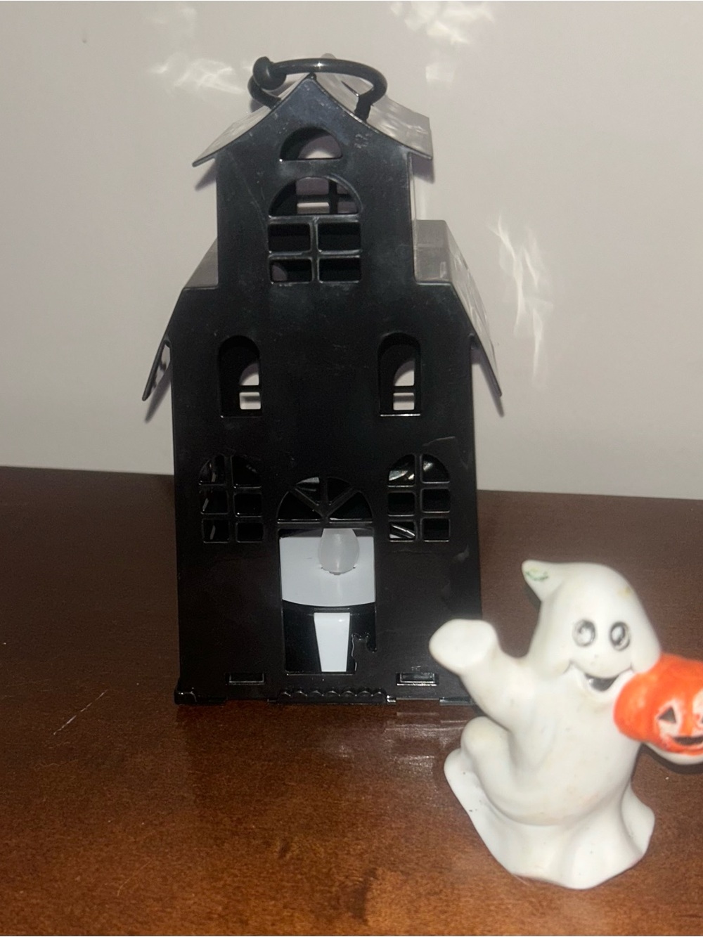 Black Haunted House LED Lantern - Home Accents